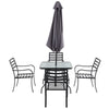 Set mobilier gradina Naterial Rono, pentru 4 persoane, otel/poliester, gri