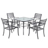 Set mobilier gradina Naterial Rono, pentru 4 persoane, otel/poliester, gri