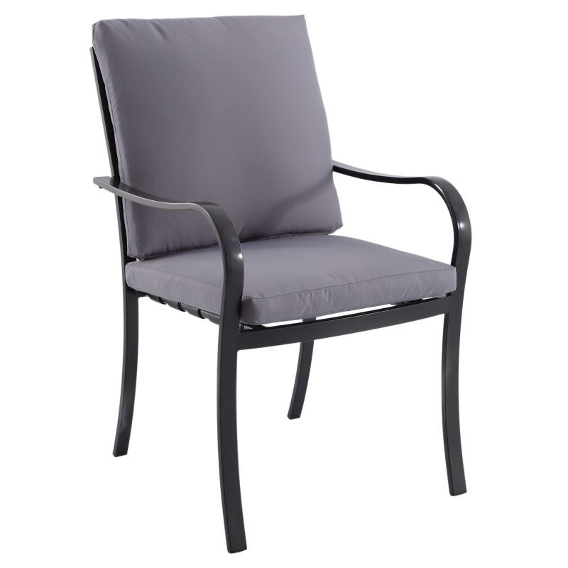 Set mobilier gradina Naterial Rono, pentru 4 persoane, otel/poliester, gri