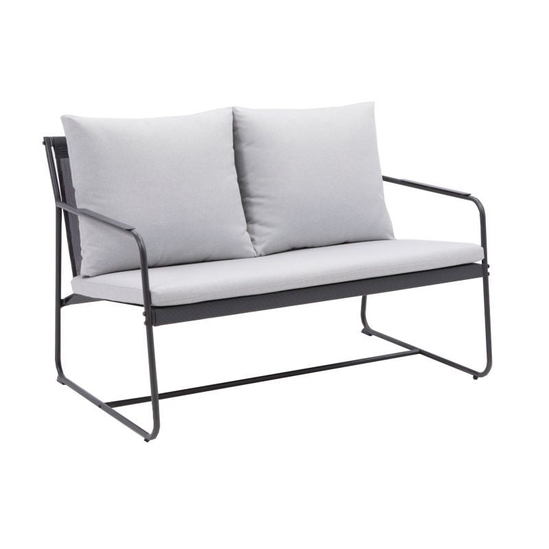 Set mobilier gradina Naterial Fino, pentru 4 persoane, otel/poliester, gri