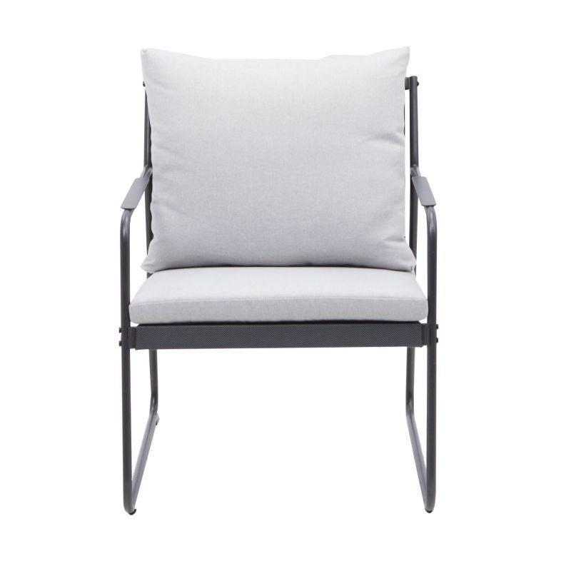 Set mobilier gradina Naterial Fino, pentru 4 persoane, otel/poliester, gri