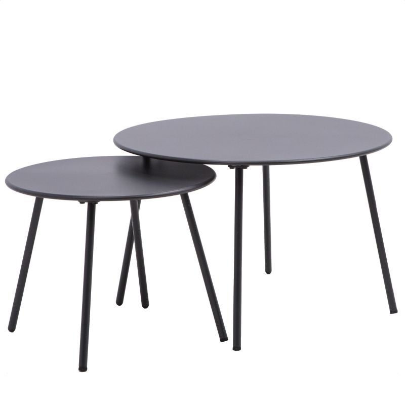 Set mobilier gradina Naterial Fino, pentru 4 persoane, otel/poliester, gri