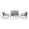 Set mobilier gradina Naterial Fino, pentru 4 persoane, otel/poliester, gri