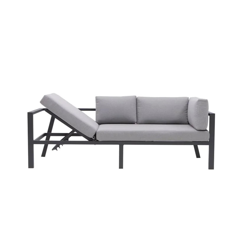 Set mobilier gradina Naterial Naxos, pentru 10 persoane, aluminiu/poliester, gri