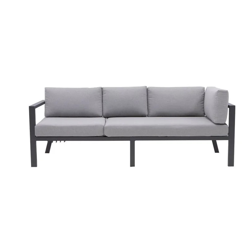 Set mobilier gradina Naterial Naxos, pentru 10 persoane, aluminiu/poliester, gri