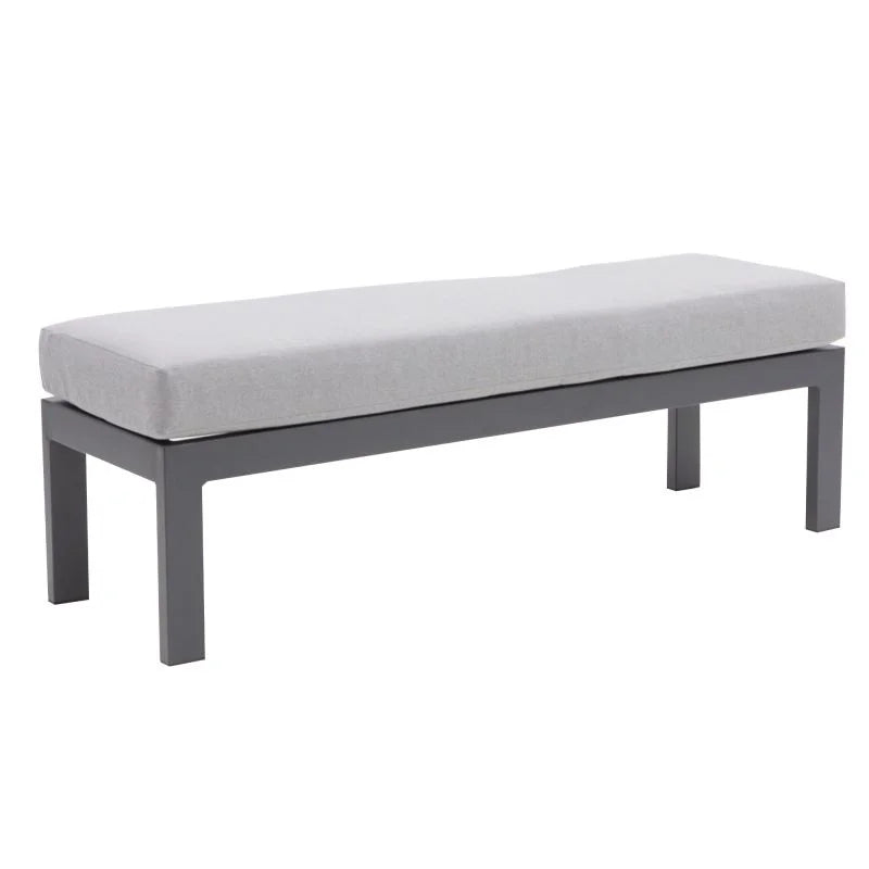 Set mobilier gradina Naterial Naxos, pentru 10 persoane, aluminiu/poliester, gri