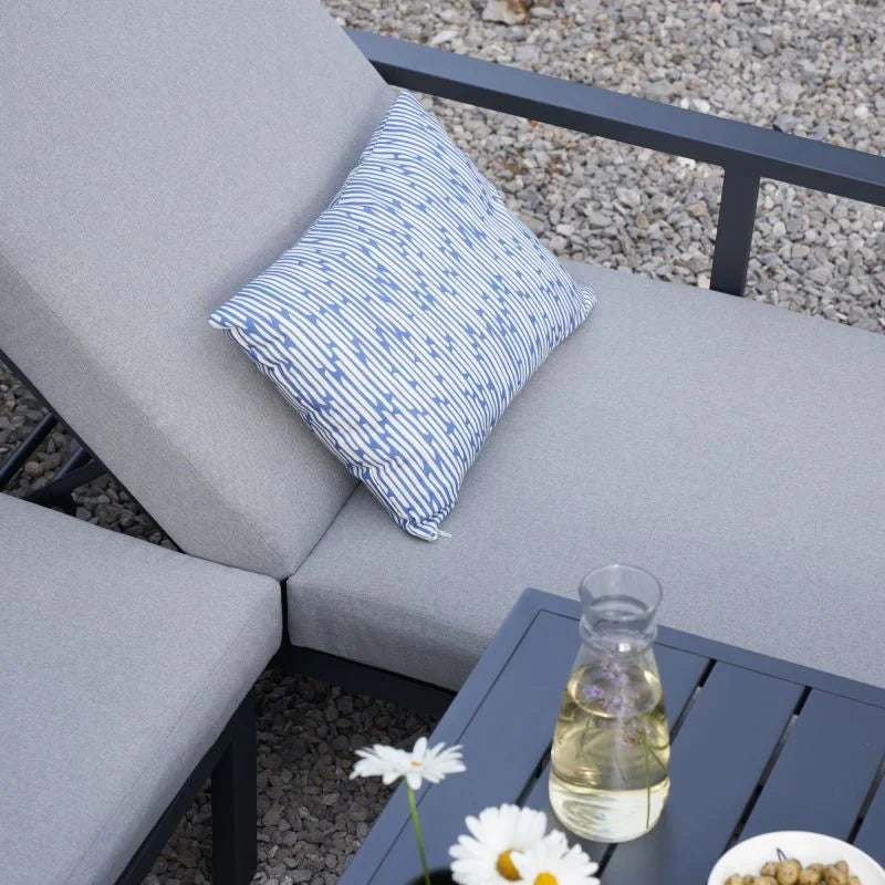 Set mobilier gradina Naterial Naxos, pentru 10 persoane, aluminiu/poliester, gri