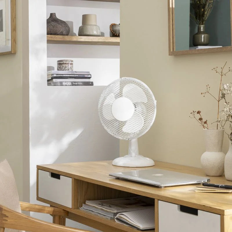 Ventilator de birou Equation Moe 4, 22 W, Ø 23 cm, 2 viteze, alb