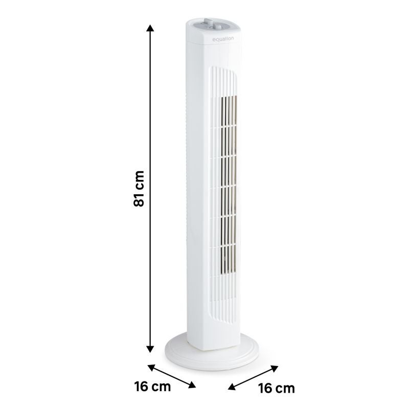 Ventilator turn Equation Tower 2, 42 W, H 81 cm, 3 viteze, alb