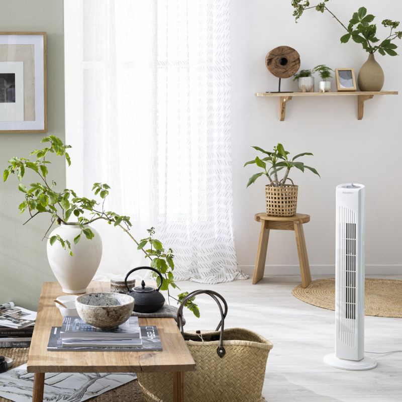 Ventilator turn Equation Tower 2, 42 W, H 81 cm, 3 viteze, alb