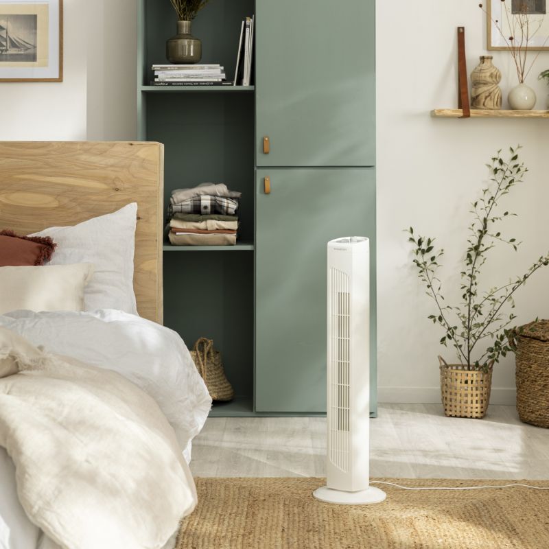 Ventilator turn Equation Tower 2, 42 W, H 81 cm, 3 viteze, alb