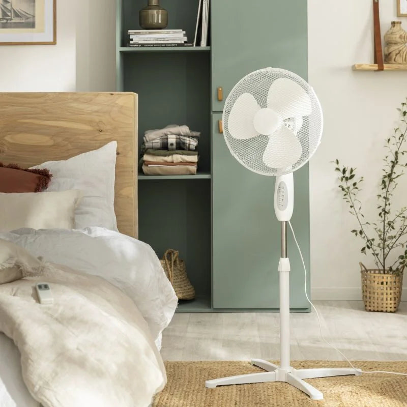 Ventilator cu picior Equation Altona 4 RT, 45 W, Ø 40 cm, 3 viteze, alb