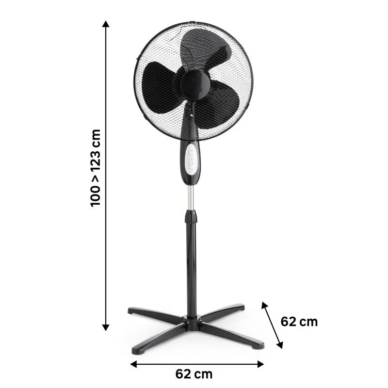 Ventilator cu picior Equation Altona 4 RT, 45 W, Ø 40 cm, 3 viteze, negru