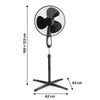 Ventilator cu picior Equation Altona 4 RT, 45 W, Ø 40 cm, 3 viteze, negru