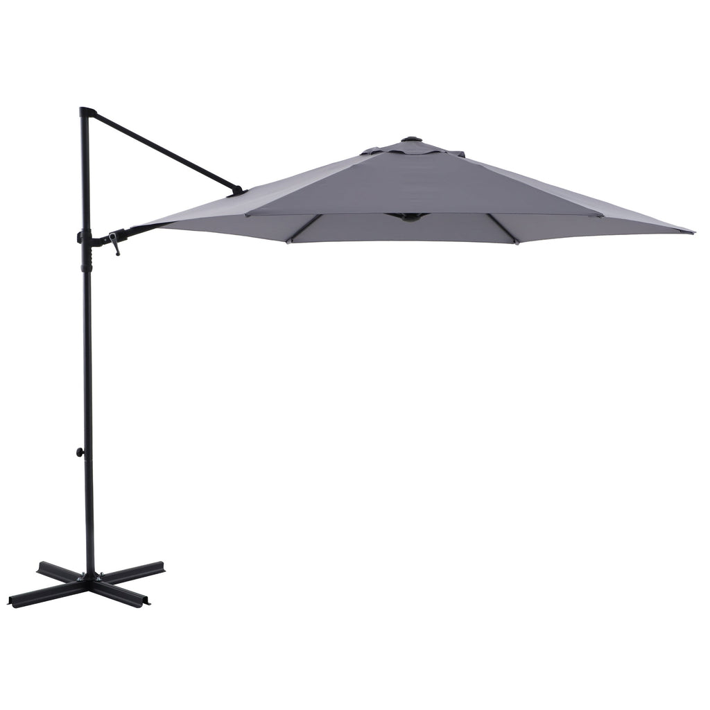 Umbrela terasa MAXI II, otel/poliester, 290 x 290 cm, H 235 cm, gri