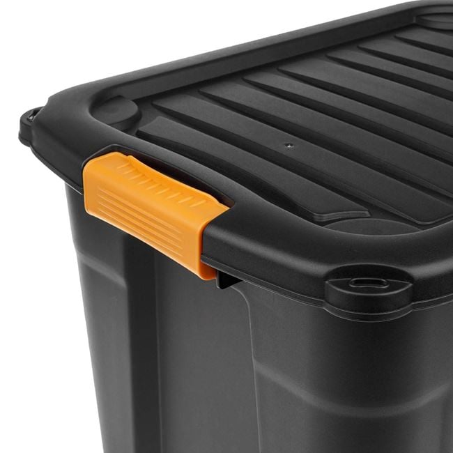 Cutie de Depozitare din Plastic Negru de Rezistenta Inalta 120L - MaxiBuy