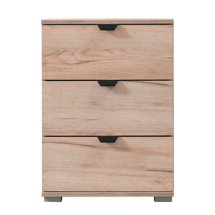 Noptiera Duero 3F, cu 3 sertare, stejar gri, 45 x 40 x 63 cm, 1C