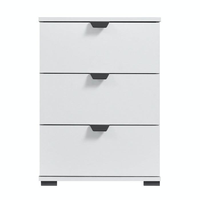 Noptiera Duero 3F, cu 3 sertare, alb mat, 45 x 40 x 63 cm, 1C
