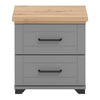 Noptiera Valencia NO2F GS AH SMF, cu 2 sertare, stejar artisan + gri grafit + folie gri mat, 46 x 41 x 47.5 cm, 1C