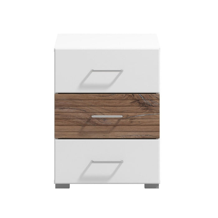 Noptiera Masilia, cu 3 sertare, gri + stejar flagstaff, 45 x 42 x 60 cm, 1C