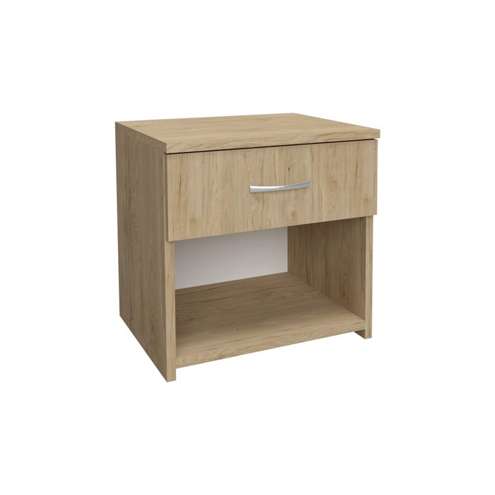 Noptiera Liana, cu raft + sertar, lemn natur, 40 x 35 x 40 cm, 1C