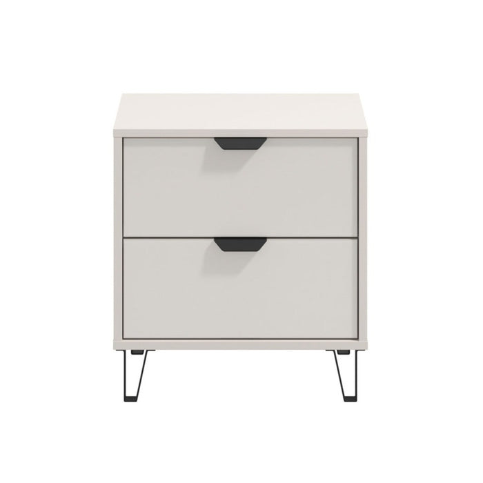 Noptiera Lucca NO2F, cu 2 sertare, bej cashmere, 48 x 40 x 52 cm, 1C