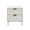 Noptiera Lucca NO2F, cu 2 sertare, bej cashmere, 48 x 40 x 52 cm, 1C