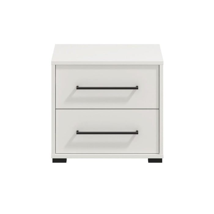 Noptiera Ascalon NO2F, cu 2 sertare, alb mat, 48 x 40 x 44 cm, 1C