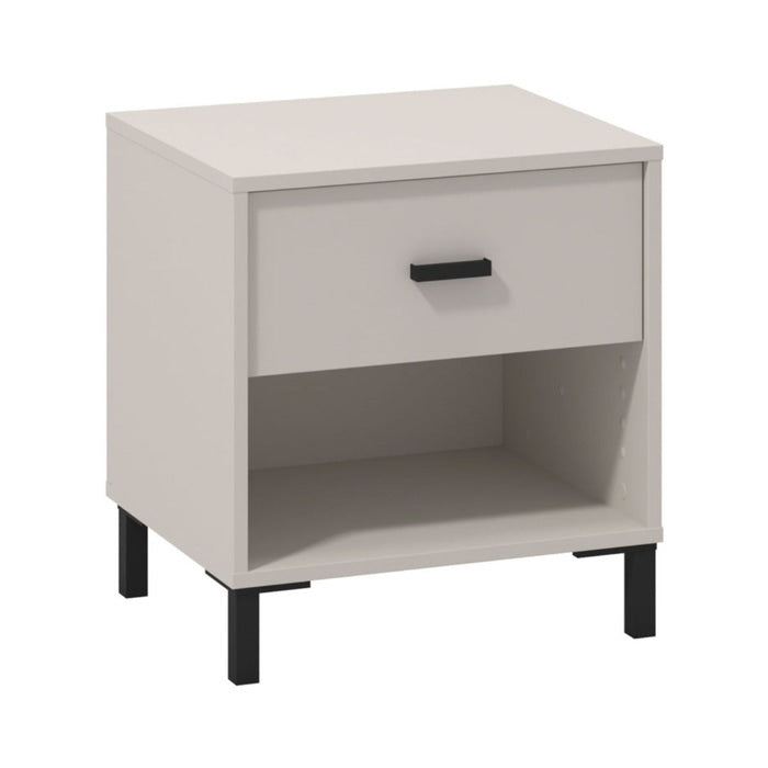Noptiera Salona, cu raft + sertar, bej cashmere, 48.2 x 40.1 x 51.8 cm, 1C