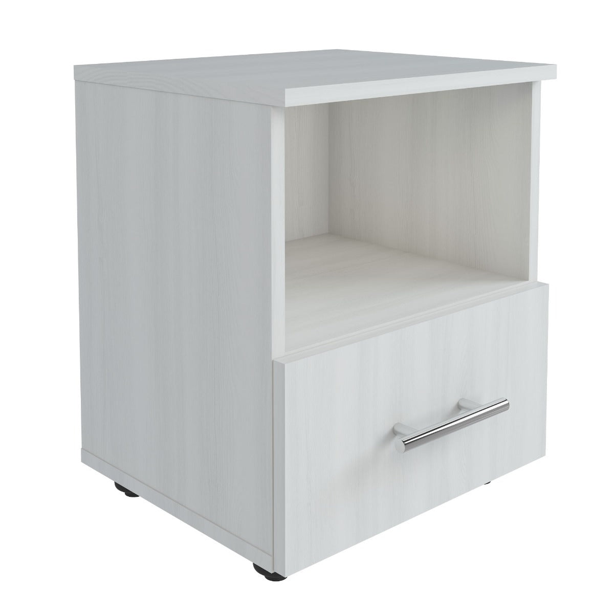 Noptiera Stefan, cu 1 raft + 1 sertar, alb K524, 40 x 48 x 35 cm, 2C