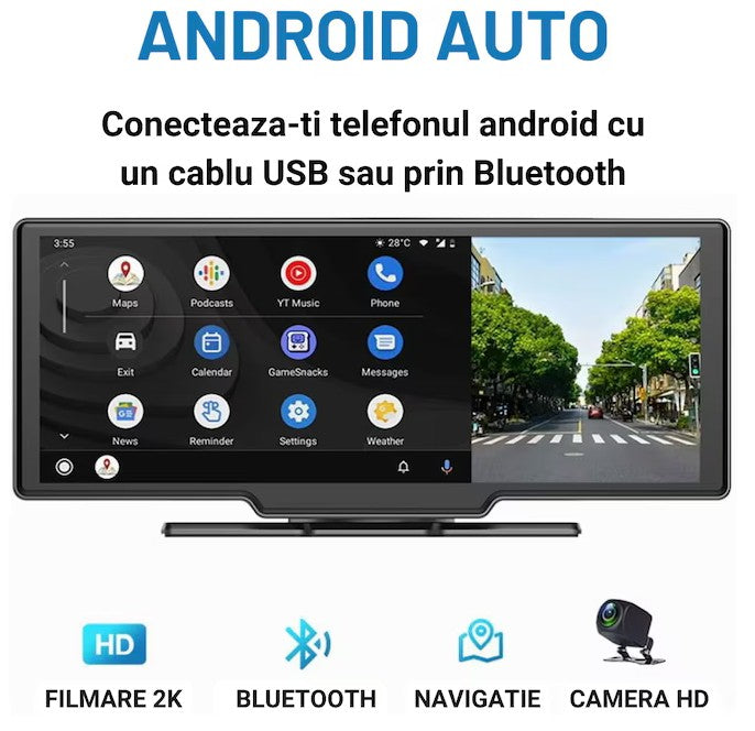 Navigație Auto Multimedia Universală – Display 10.26” IPS HD | Performanță, Conectivitate, Stil