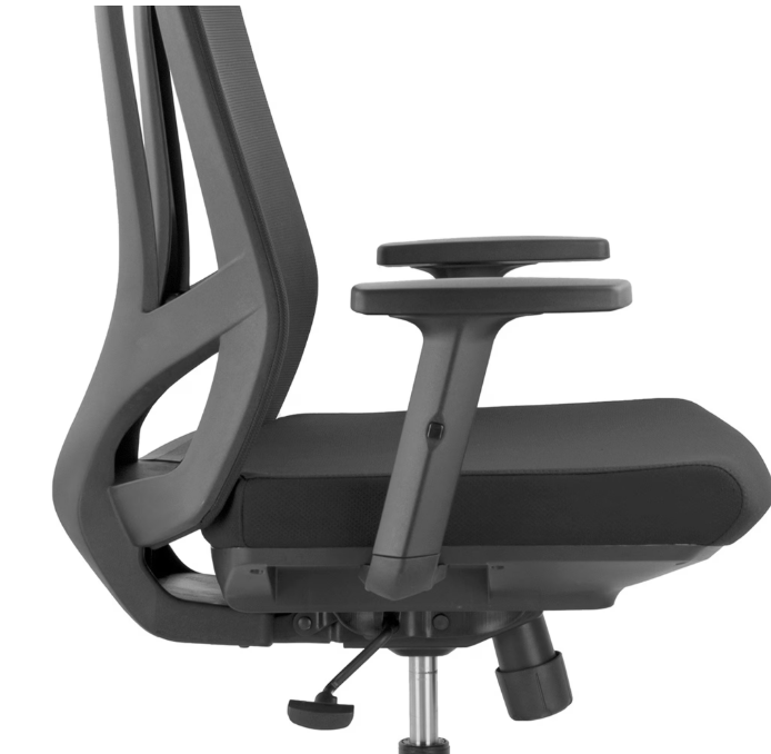 Scaun SUPERS ergonomic negru cu tetiera reglabila si suport lombar