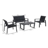 Set mobilier gradina Aramis, pentru 4 persoane, otel/textilen, gri