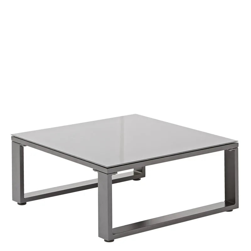 Set mobilier gradina Naterial Lyra, pentru 4 persoane, aluminiu/textil, gri