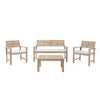 Set mobilier gradina Naterial Solis, pentru 4 persoane, lemn/textil, bej