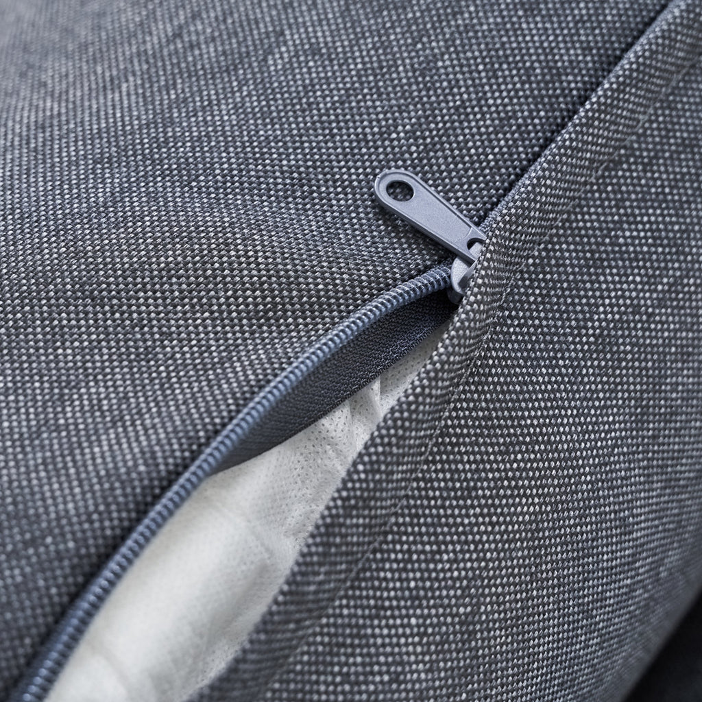 Set mobilier gradina Fuji, pentru 4 persoane, otel/ratan sintetic/sticla, gri