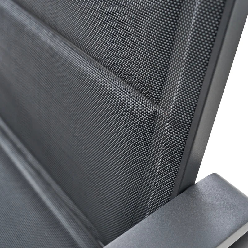 Set mobilier gradina Aramis, pentru 4 persoane, otel/textilen, gri