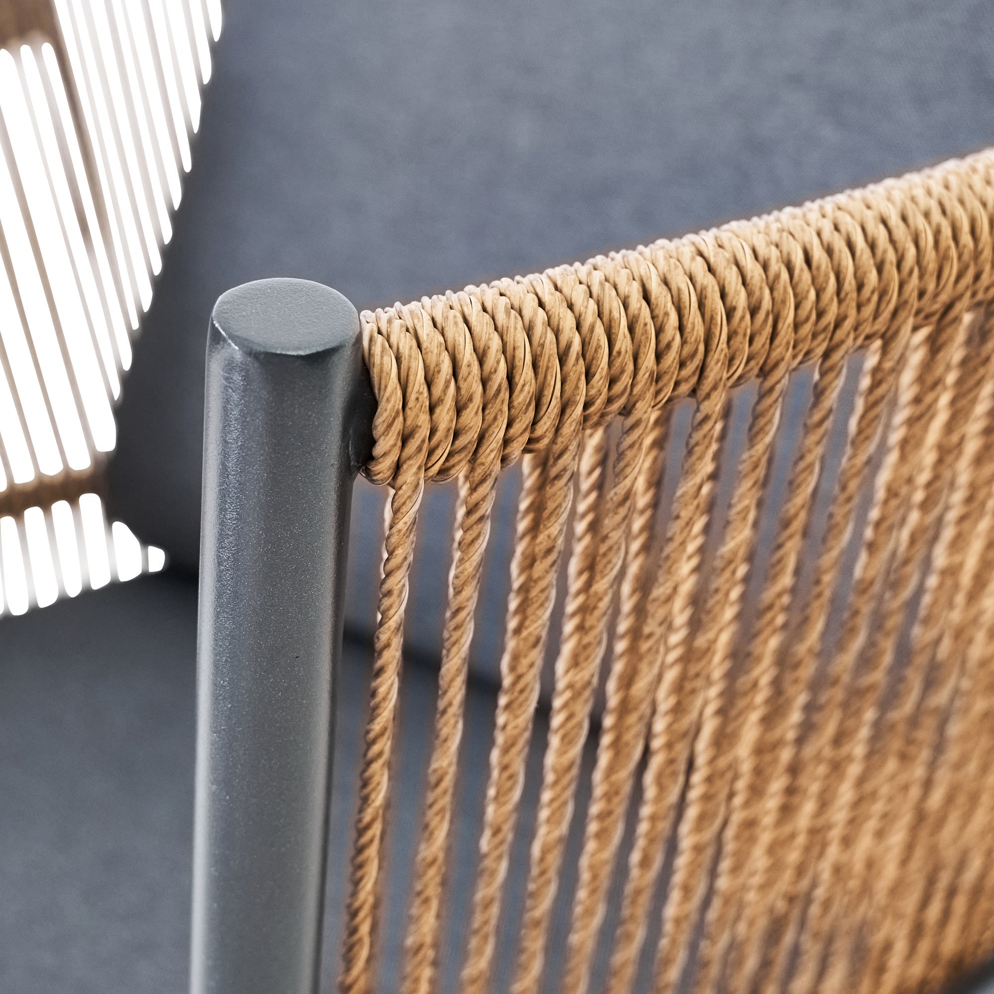 Set mobilier gradina Fuji, pentru 4 persoane, otel/ratan sintetic/sticla, gri