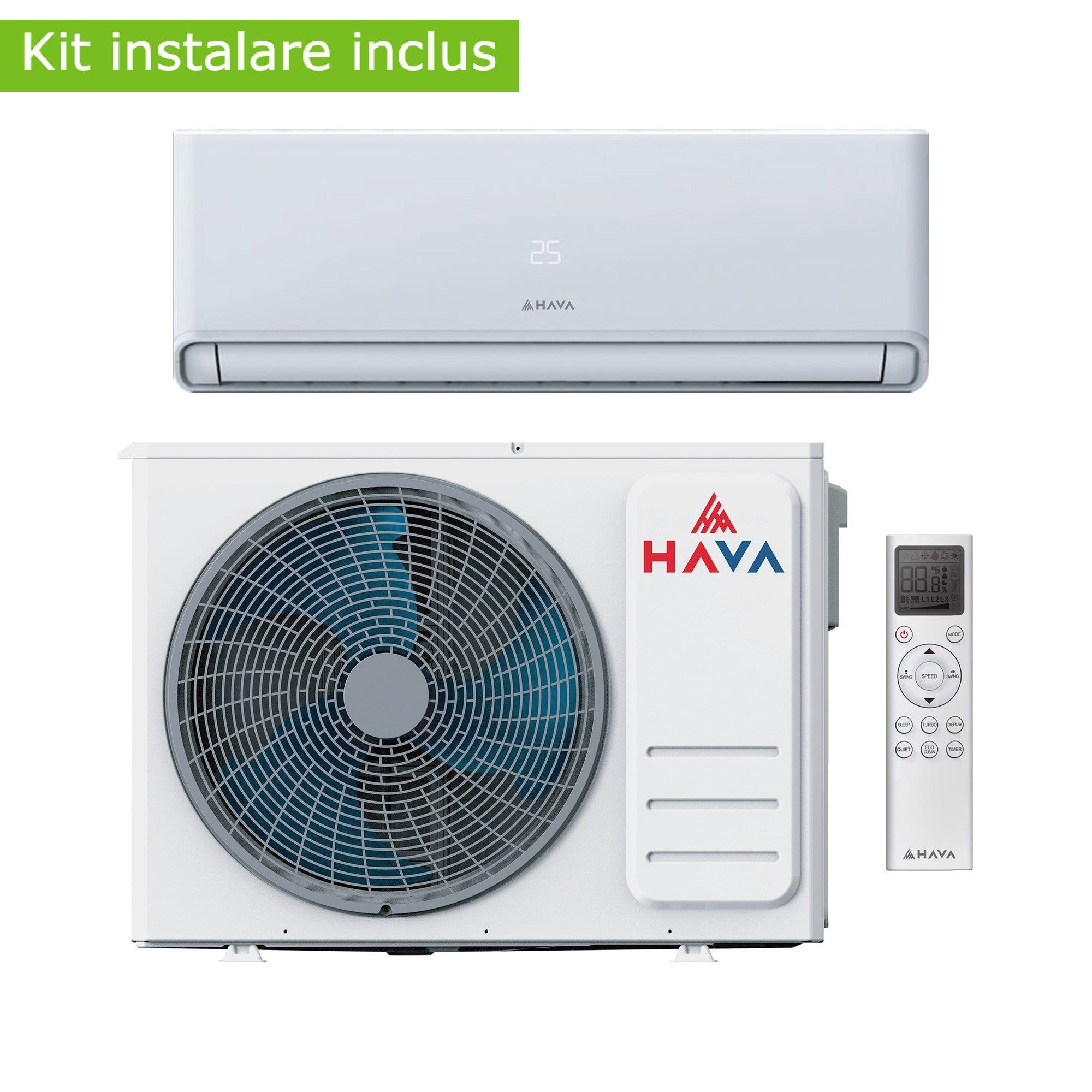 Aer conditionat Hava Smart Plus, Wi-Fi, 12000 BTU, clasa energetica A++, cu kit de instalare inclus