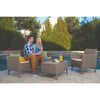 Set mobilier gradina Salemo, plastic/textil, pentru 4 persoane, bej