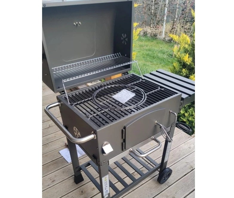 Gratar carbune Grillchef Konfort, 100 x 115 x 71 cm, suprafata de gatit din fonta 53 x 42 cm