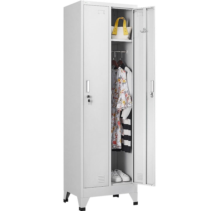 Vestiar metalic cu 2 usi 800x400x1800 cu separator interior - MaxiBuy