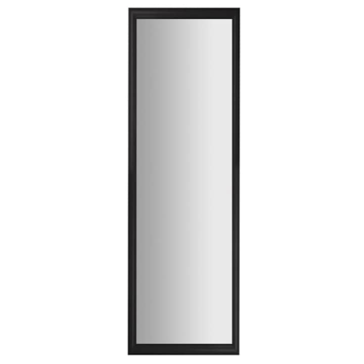 Oglinda cu rama din lemn, negru, cu cleme de fixare atat pe orizontal cat si pe vertical, 120 x 30 cm - MaxiBuy