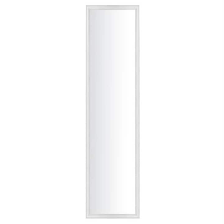 Oglinda cu rama din lemn, alb, cu cleme de fixare atat pe vertical cat si pe orizontal, 120 x 30 cm - MaxiBuy