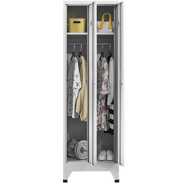 Vestiar metalic cu 2 usi 800x400x1800 cu separator interior - MaxiBuy