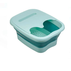 Cadita Pliabila din Plastic pentru Picioare si Masaj Calmant, cu Suport pentru Telefon Mobil, 39x32x17cm, Verde - MaxiBuy