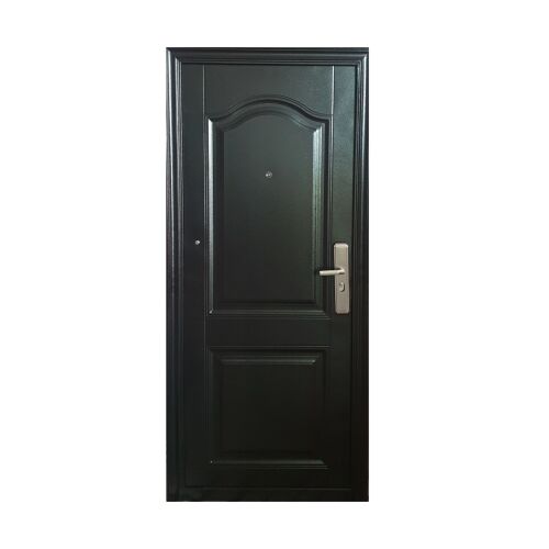 Usa Metalica Intrare, Interior L20, Otel, Stanga, Apartament Birou Sediu Casa, Vizor Sonerie Prag 3 Balamale Manere Chei, Maro Inchis Wenge, 202 x 88 cm